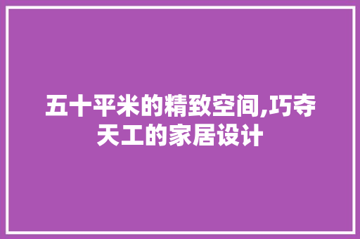 五十平米的精致空间,巧夺天工的家居设计 庭院装修