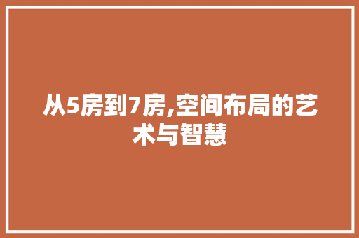 从5房到7房,空间布局的艺术与智慧 装修材料