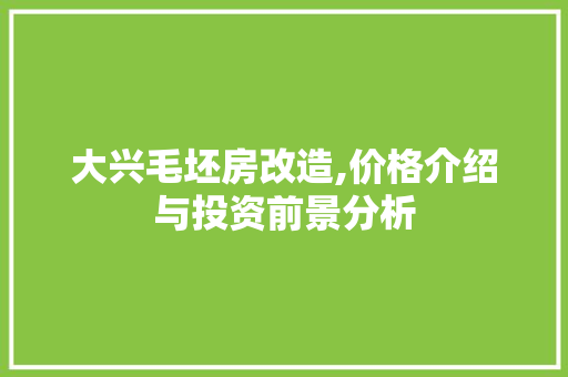 大兴毛坯房改造,价格介绍与投资前景分析