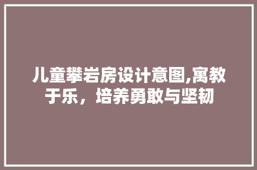 儿童攀岩房设计意图,寓教于乐，培养勇敢与坚韧 装修材料