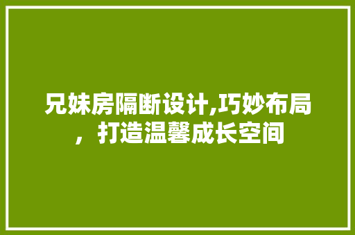 兄妹房隔断设计,巧妙布局，打造温馨成长空间 墙面装饰