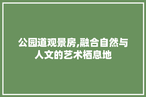 公园道观景房,融合自然与人文的艺术栖息地 隔断设计