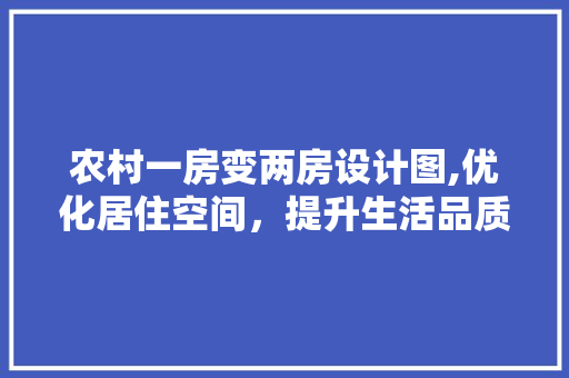 农村一房变两房设计图,优化居住空间，提升生活品质