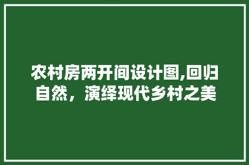 农村房两开间设计图,回归自然，演绎现代乡村之美