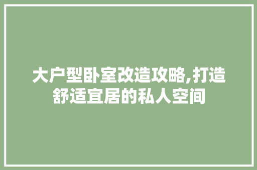 大户型卧室改造攻略,打造舒适宜居的私人空间