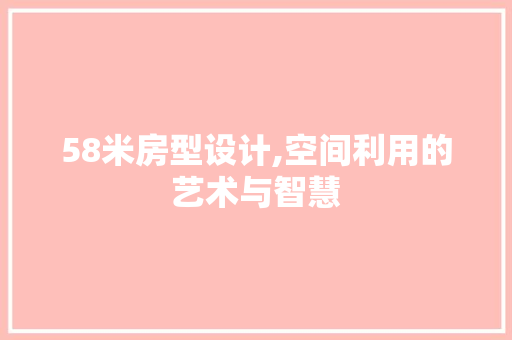 58米房型设计,空间利用的艺术与智慧