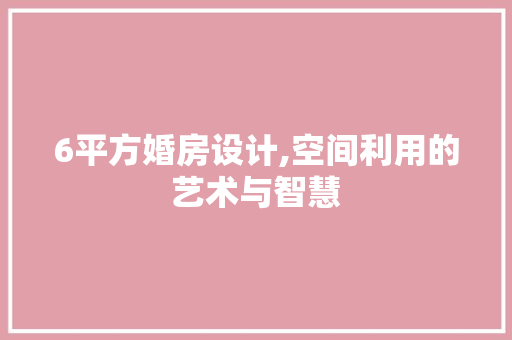6平方婚房设计,空间利用的艺术与智慧 门窗装修