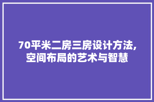 70平米二房三房设计方法,空间布局的艺术与智慧