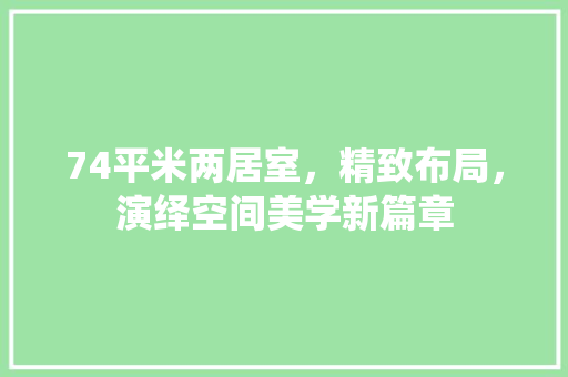 74平米两居室，精致布局，演绎空间美学新篇章 隔断设计