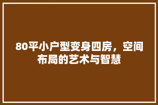 80平小户型变身四房，空间布局的艺术与智慧