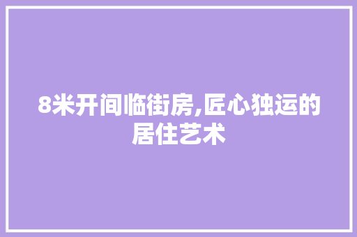 8米开间临街房,匠心独运的居住艺术 隔断设计 8米开间临街房,匠心独运的居住艺术 隔断设计