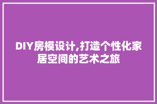 DIY房模设计,打造个性化家居空间的艺术之旅 地面装修