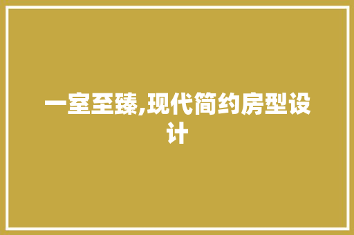 一室至臻,现代简约房型设计