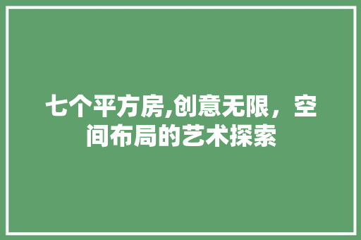 七个平方房,创意无限，空间布局的艺术探索