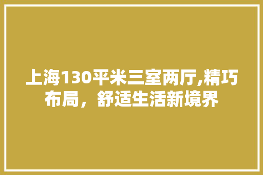 上海130平米三室两厅,精巧布局，舒适生活新境界 墙面装饰
