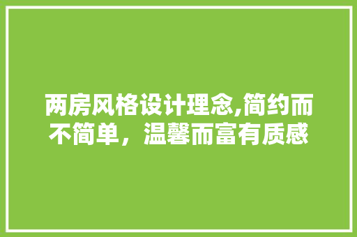 两房风格设计理念,简约而不简单，温馨而富有质感