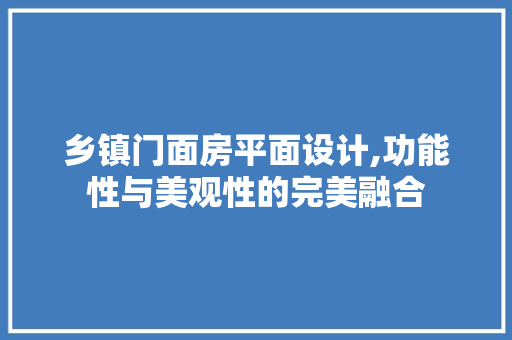 乡镇门面房平面设计,功能性与美观性的完美融合 装修材料