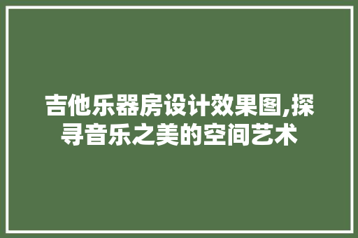 吉他乐器房设计效果图,探寻音乐之美的空间艺术