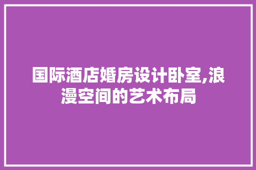 国际酒店婚房设计卧室,浪漫空间的艺术布局