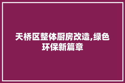 天桥区整体厨房改造,绿色环保新篇章