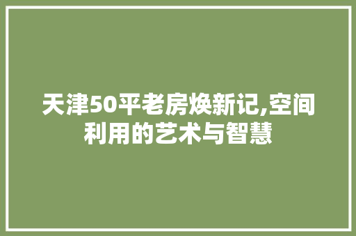 天津50平老房焕新记,空间利用的艺术与智慧