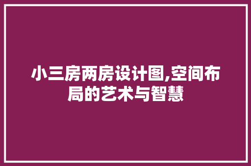 小三房两房设计图,空间布局的艺术与智慧 景观设计