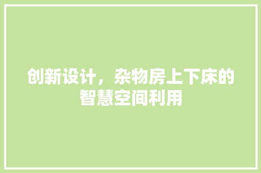 创新设计，杂物房上下床的智慧空间利用 地面装修