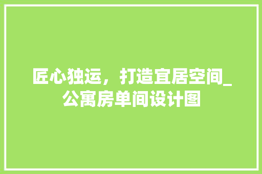 匠心独运，打造宜居空间_公寓房单间设计图