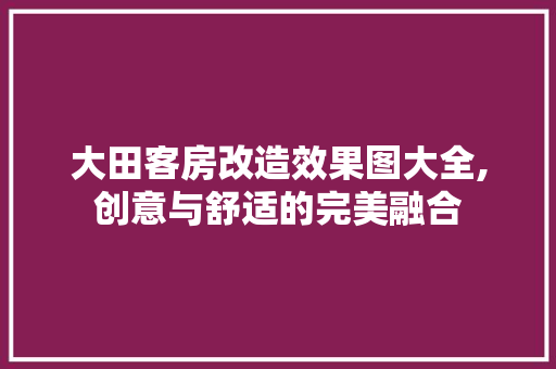 大田客房改造效果图大全,创意与舒适的完美融合