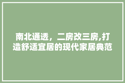 南北通透，二房改三房,打造舒适宜居的现代家居典范