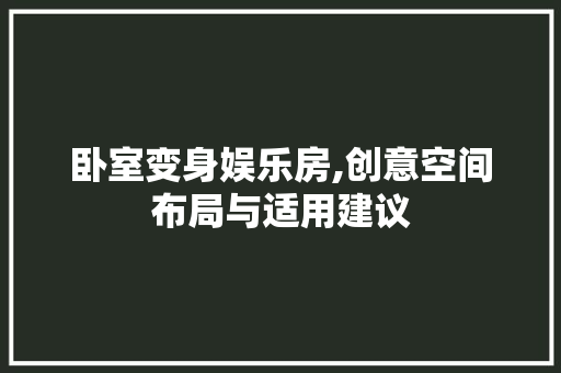 卧室变身娱乐房,创意空间布局与适用建议