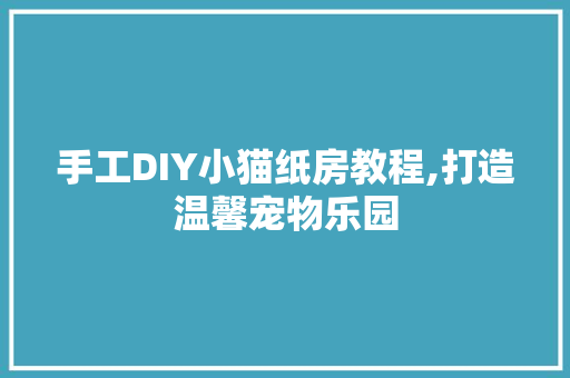 手工DIY小猫纸房教程,打造温馨宠物乐园
