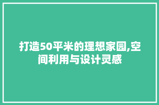 打造50平米的理想家园,空间利用与设计灵感