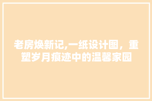 老房焕新记,一纸设计图，重塑岁月痕迹中的温馨家园