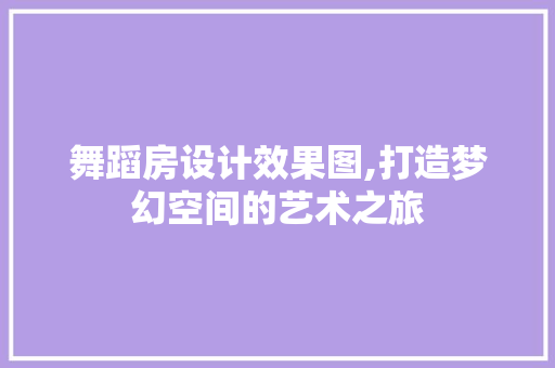 舞蹈房设计效果图,打造梦幻空间的艺术之旅