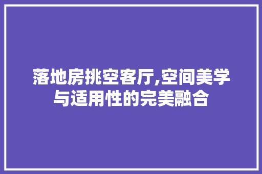 落地房挑空客厅,空间美学与适用性的完美融合 隔断设计