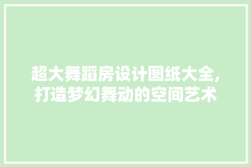 超大舞蹈房设计图纸大全,打造梦幻舞动的空间艺术