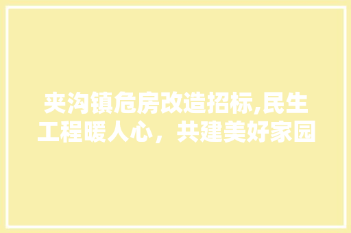 夹沟镇危房改造招标,民生工程暖人心，共建美好家园