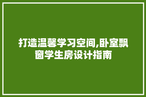 打造温馨学习空间,卧室飘窗学生房设计指南