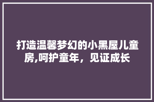 打造温馨梦幻的小黑屋儿童房,呵护童年，见证成长