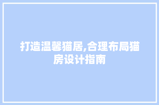 打造温馨猫居,合理布局猫房设计指南
