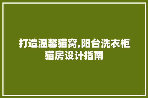 打造温馨猫窝,阳台洗衣柜猫房设计指南