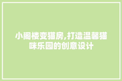 小阁楼变猫房,打造温馨猫咪乐园的创意设计 地面装修