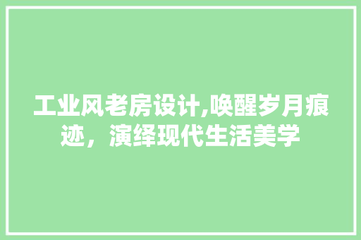 工业风老房设计,唤醒岁月痕迹，演绎现代生活美学 门窗装修