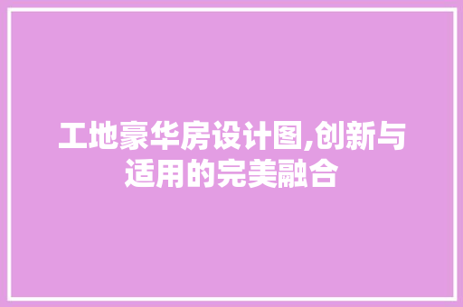 工地豪华房设计图,创新与适用的完美融合 装修攻略