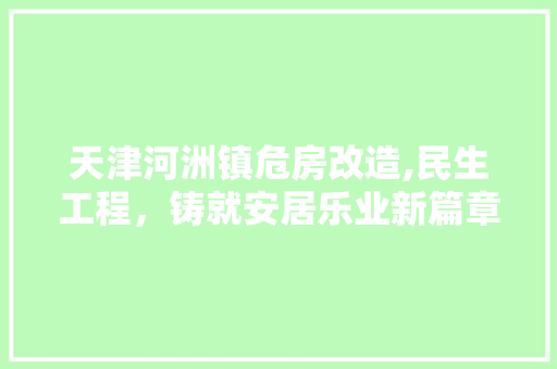 天津河洲镇危房改造,民生工程，铸就安居乐业新篇章