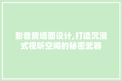 影音房墙面设计,打造沉浸式视听空间的秘密武器 隔断设计