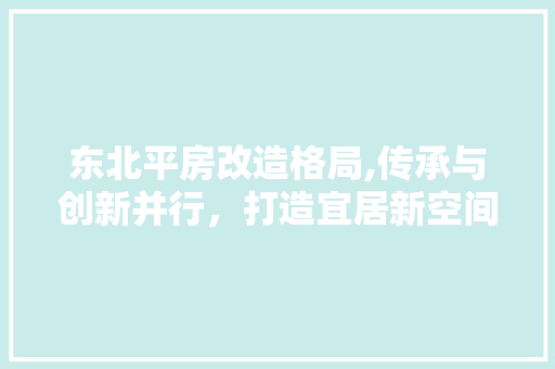 东北平房改造格局,传承与创新并行，打造宜居新空间