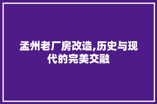 孟州老厂房改造,历史与现代的完美交融