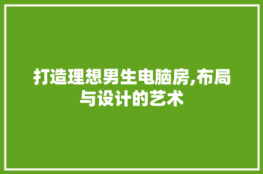 打造理想男生电脑房,布局与设计的艺术 建筑设计